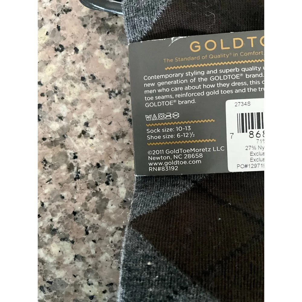 Gold Toe Men's Carlyle Argyle Crew Socks